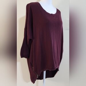 Express Highlow Pullover Sweater With Side Zipper Details Women's M